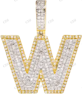Moissanite W Silver Moissanite Pendant Hip Hop Pendent customdiamjewel