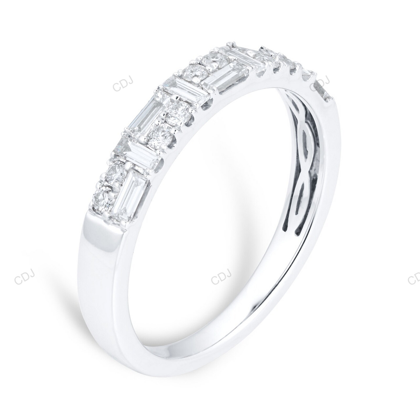 White Gold Lab Grown Diamond Wedding Band For Every Day