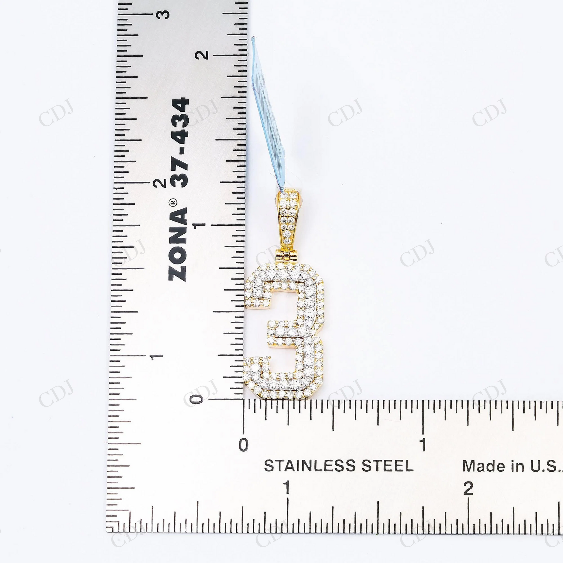 Rapper Style Number 3 Moissanite 925 Silver Fully Iced Out Pendant Hip Hop Pendent customdiamjewel