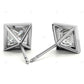 Bezel Setting Lab Grown Diamond Gold Earrings