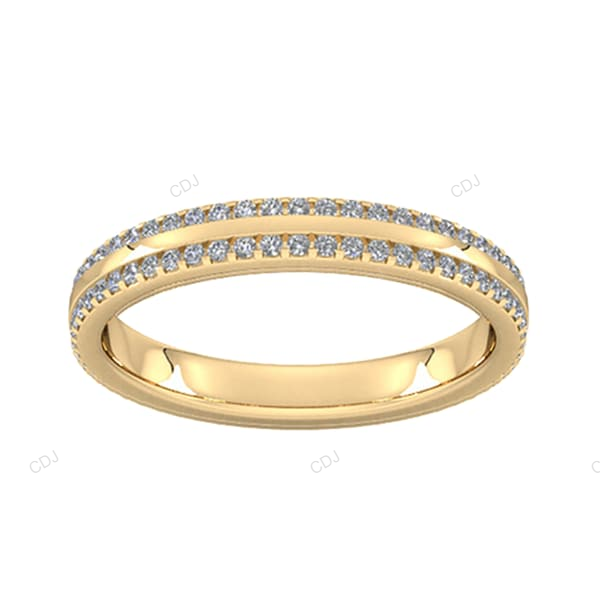 Yellow Gold Lab Grown Diamond Minimalist Wedding Band