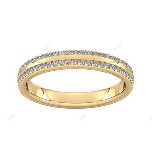 Yellow Gold Lab Grown Diamond Minimalist Wedding Band Wedding Band customdiamjewel