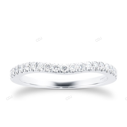 White Gold Lab Created Wedding Band For Every Day Wedding Band customdiamjewel