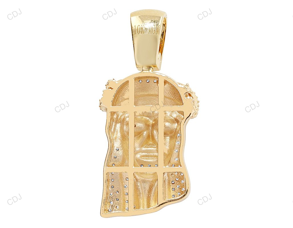 Jesus Christ Yellow Gold Lab Grown Diamond Hip Hop Pendant hip hop jewelry CustomDiamJewel
