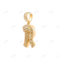 Customized R Initial Moissanite 925 Silver Pendant Hip Hop Pendent customdiamjewel