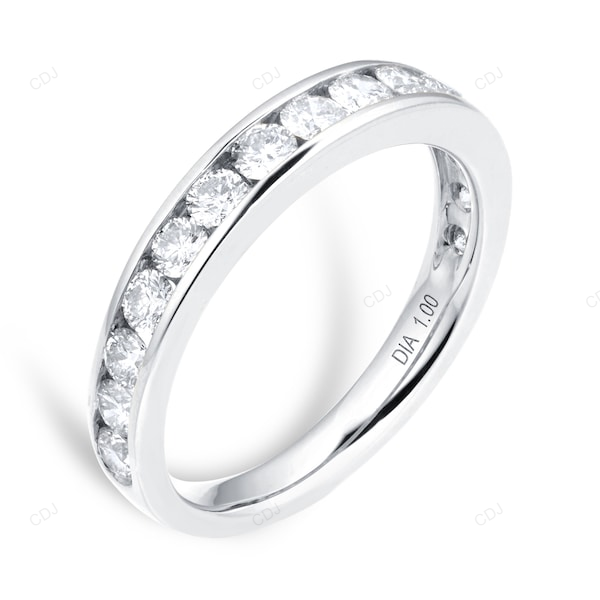 Handmade White Gold Lab Grown Diamond Wedding Band