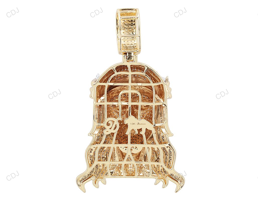 Two Tone Lab Grown Diamond Gold Iced Out Jesus Pendant hip hop jewelry CustomDiamJewel