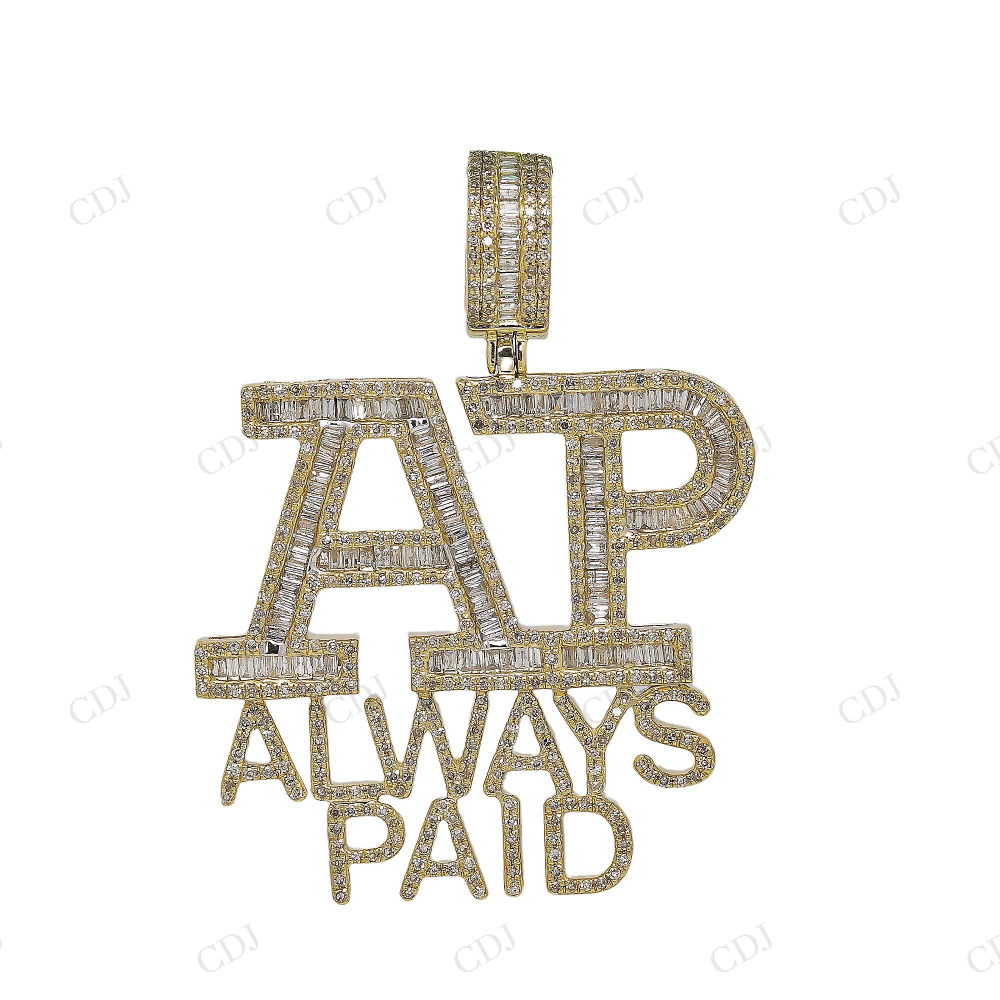 Custom AP 925 Sterling Silver Fully Iced Out Rapper Pendant Hip Hop Pendent customdiamjewel
