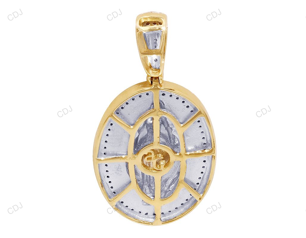 Mother Mary Two-Tone Lab Grown Diamond Pendant hip hop jewelry CustomDiamJewel