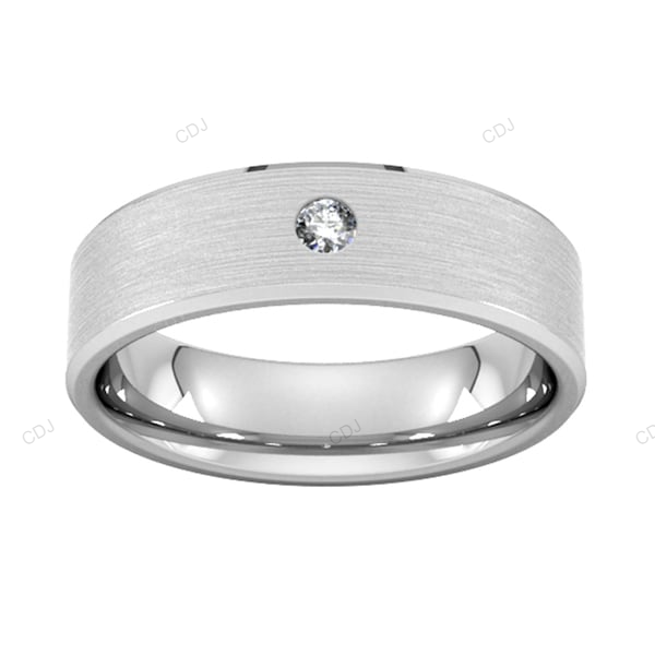 Lab Grown Diamond Flush Setting Gold Wedding Band
