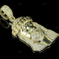 Lab Grown Diamond Yellow Gold Jesus Cuban Link Crown Pendant hip hop jewelry CustomDiamJewel