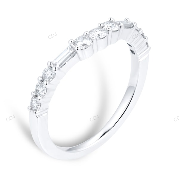 White Gold Lab Grown Diamond Wedding Band For Every Day