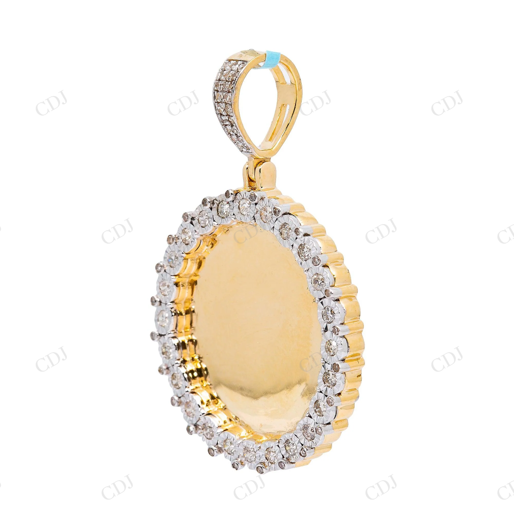 Personalized Round Photo Frame 925 Silver Moissanite Round Diamond Pendant Hip Hop Pendent customdiamjewel