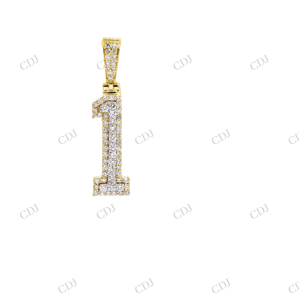 Moissanite Number 1 Silver Pendant Hip Hop Pendent customdiamjewel