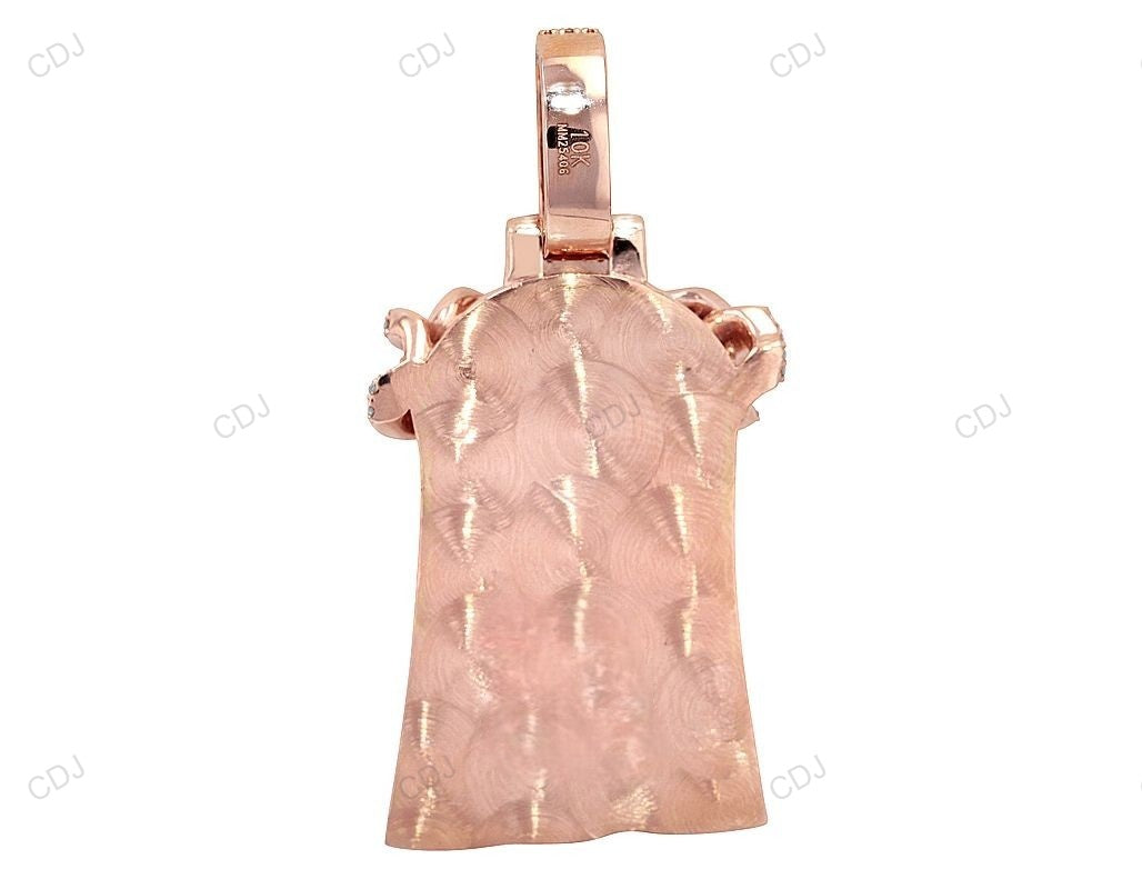 Crowned Jesus Lab Grown Diamond 10K Solid Gold Pendant hip hop jewelry CustomDiamJewel