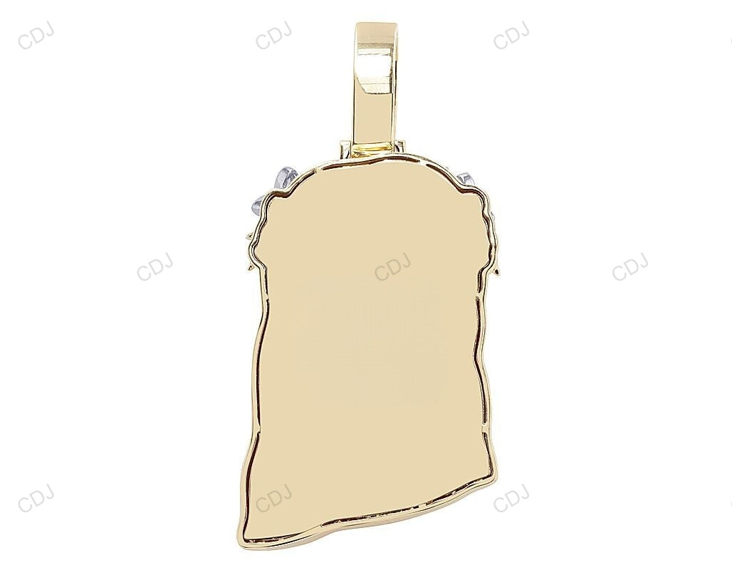 Two-Tone Lab Grown Diamond Marquise Cut Iced Out Jesus Pendant hip hop jewelry CustomDiamJewel