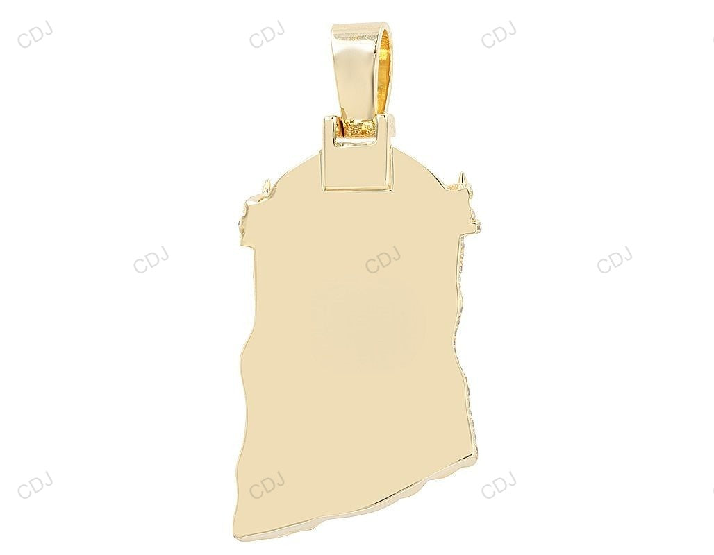 Iced Out Gold CVD Diamond Customize Jesus Pendant hip hop jewelry CustomDiamJewel