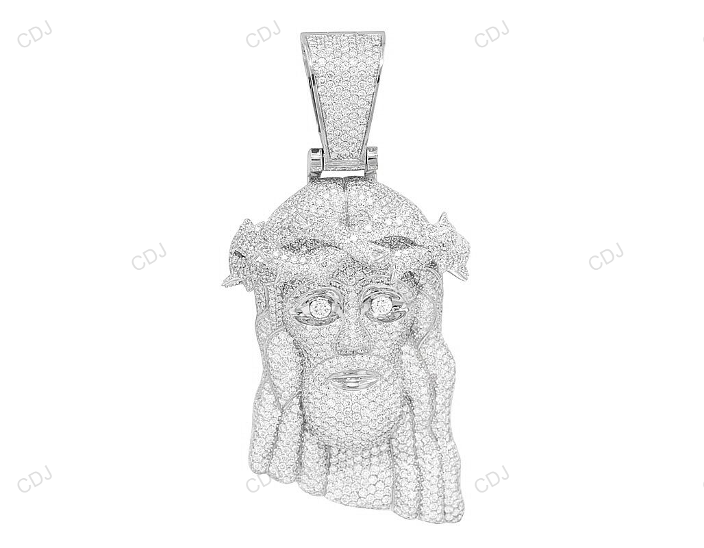 Iced Out 10K Solid Gold Lab Grown Diamond Jesus Pendant hip hop jewelry CustomDiamJewel