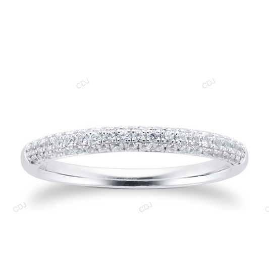 Three Row CVD Diamond Wedding Band For Daily Wear Wedding Band customdiamjewel