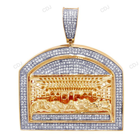 Last Supper Yellow Gold CVD Diamond Hip Hop Pendant hip hop jewelry CustomDiamJewel