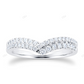 Two Row Chevron Shape White Gold CVD Diamond Wedding Band