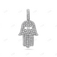 Hamsa Hand 925 Silver Moissanite Pendant Hip Hop Pendent customdiamjewel