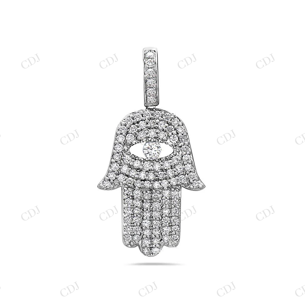 Hamsa Hand 925 Silver Moissanite Pendant Hip Hop Pendent customdiamjewel