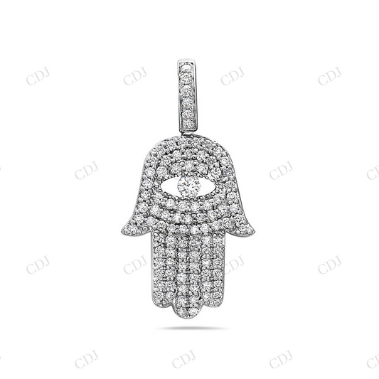 Hamsa Hand 925 Silver Moissanite Pendant Hip Hop Pendent customdiamjewel