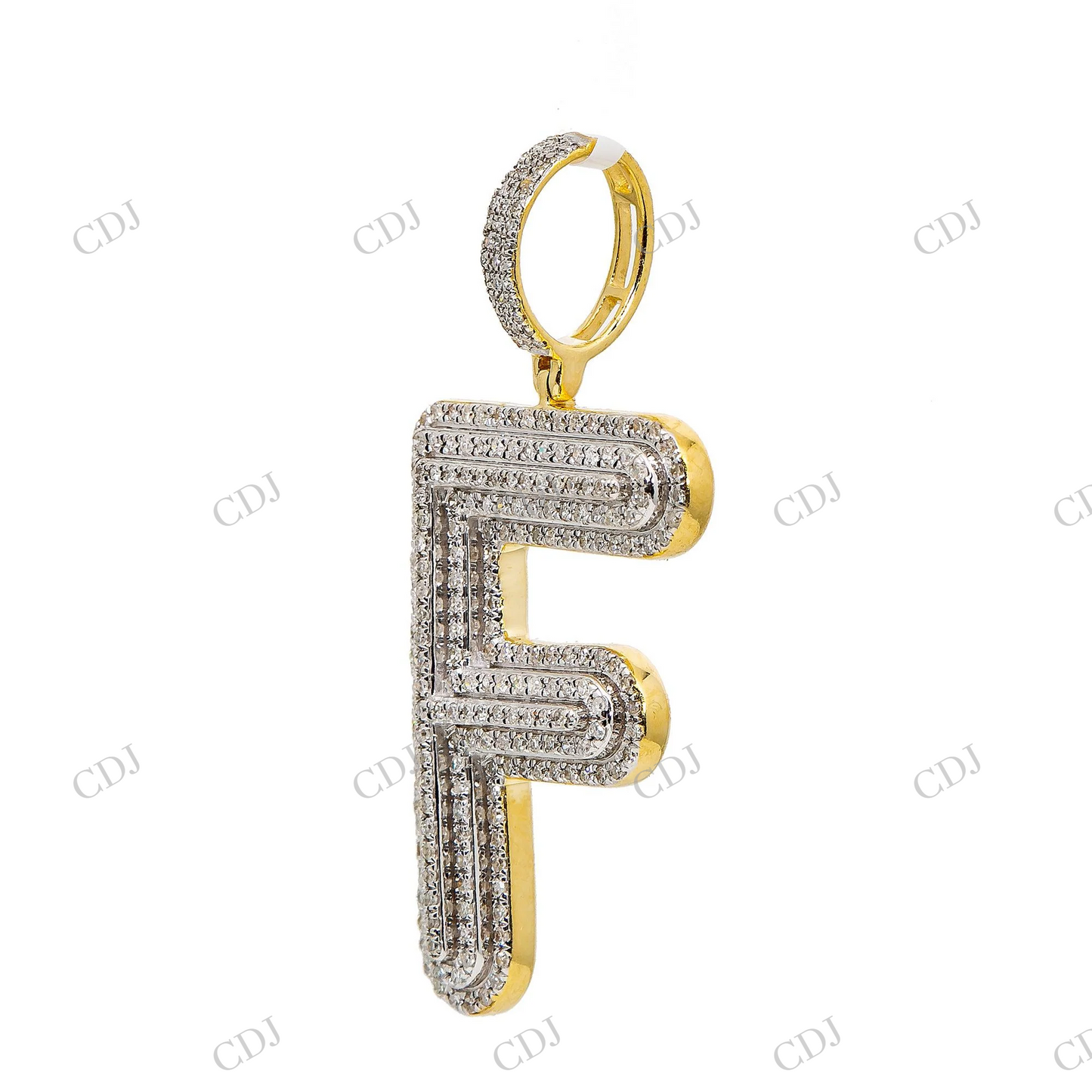 Letter F Charm Silver Moissanite Pendant Hip Hop Pendent customdiamjewel