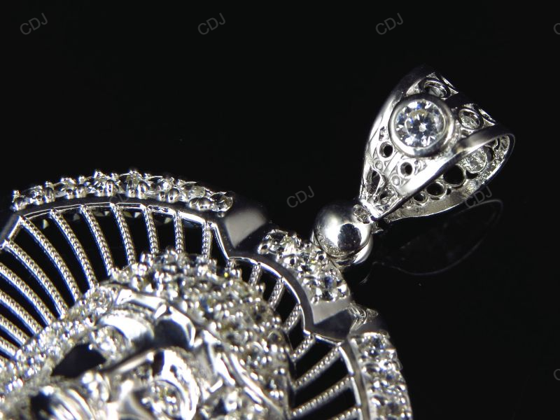 White Gold Jesus Piece Plain Pendant hip hop jewelry CustomDiamJewel
