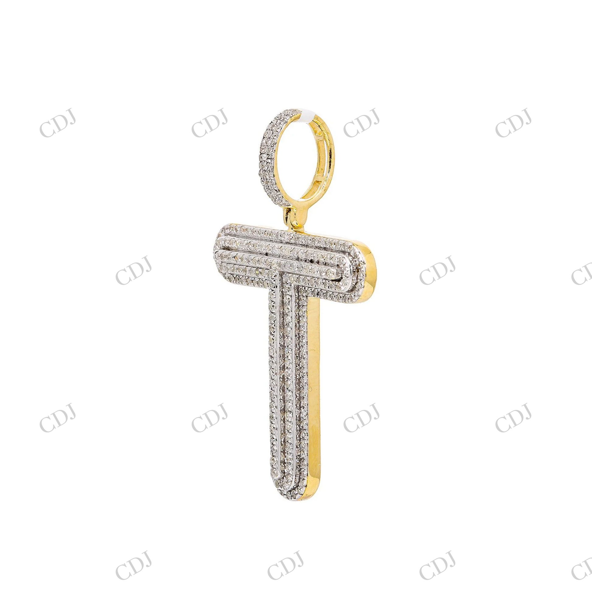 T letter 925 Silver Moissanite Unisex Pendant Hip Hop Pendent customdiamjewel