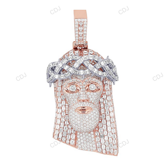 Emerald Lab Grown Diamond Jesus Customize 10K Gold Pendant hip hop jewelry CustomDiamJewel