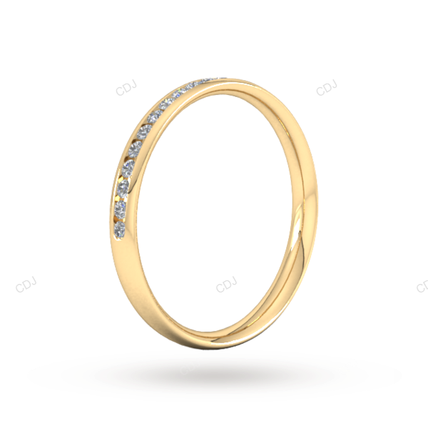 Channel Setting Lab Created Yellow Gold Wedding Band