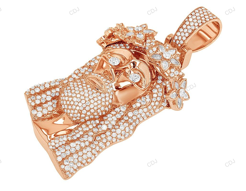 16.50 CTW VVS Lab Grown Diamond Iced Out Gold Jesus Pendant hip hop jewelry customdiamjewel
