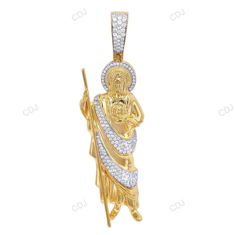 St Jude Yellow Gold CVD Diamond Hip Hop Pendant hip hop jewelry CustomDiamJewel