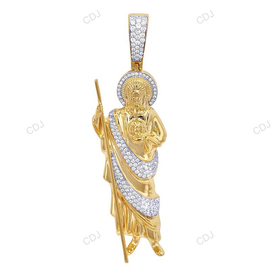 St Jude Yellow Gold CVD Diamond Hip Hop Pendant hip hop jewelry CustomDiamJewel