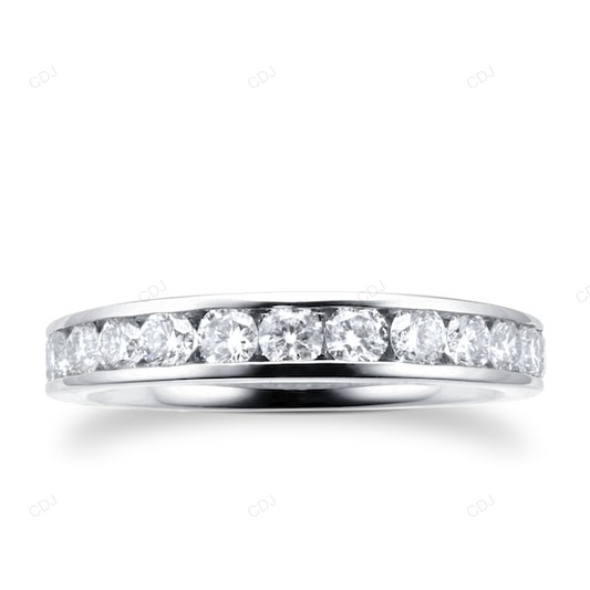 Gold CVD Diamond Channel Setting Wedding Band