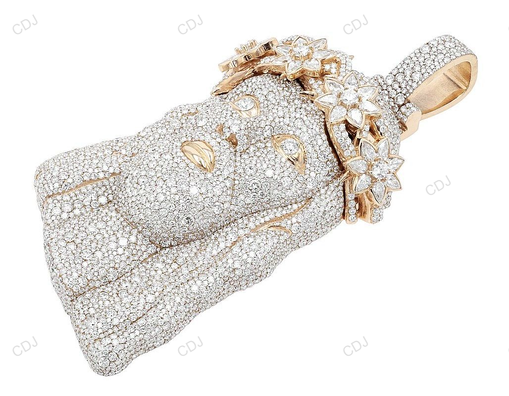 59.17 CTW Iced Out Lab Grown Diamond Unique Jesus Pendant hip hop jewelry CustomDiamJewel