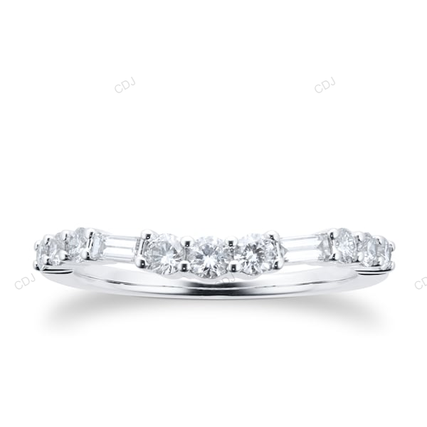 White Gold Lab Grown Diamond Wedding Band For Every Day