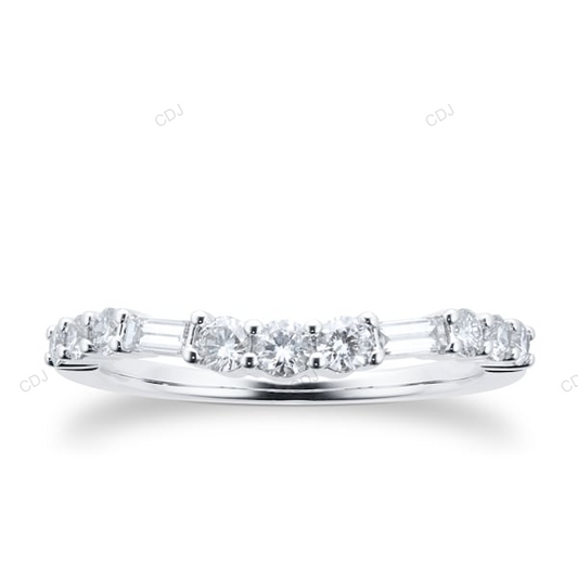 White Gold Lab Grown Diamond Wedding Band For Every Day