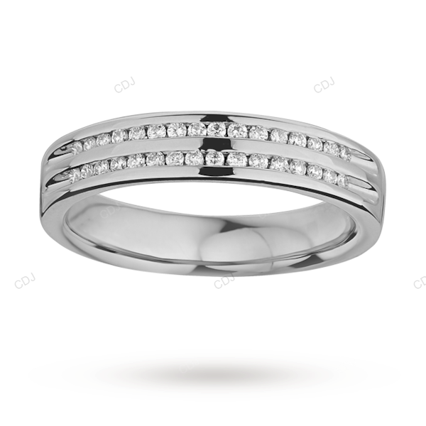 Luxury Lab Grown Diamond Wedding Band in White Gold