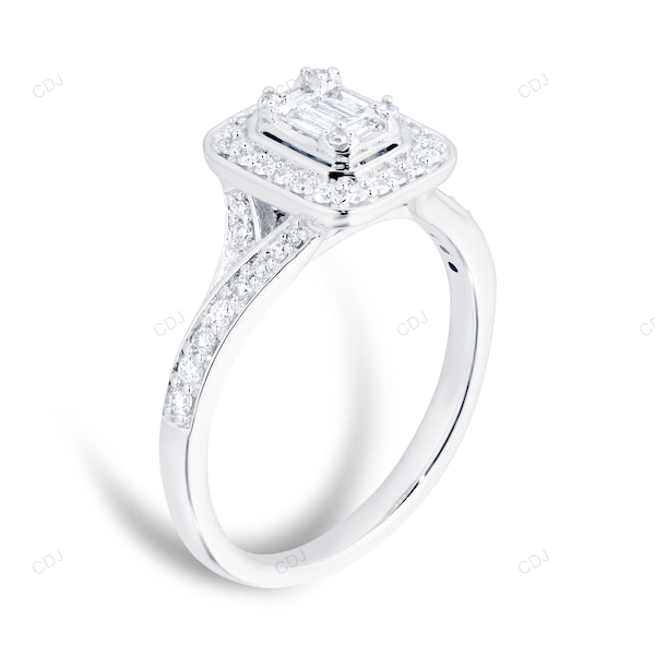 18KT White Gold Diamond Mixed Cut Bridal Set
