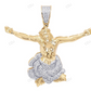 Open Arm Jesus Two-Tone Lab Created Diamond Pendant hip hop jewelry CustomDiamJewel