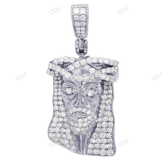 Jesus White Gold Lab Grown Diamond Iced Out Pendant hip hop jewelry CustomDiamJewel
