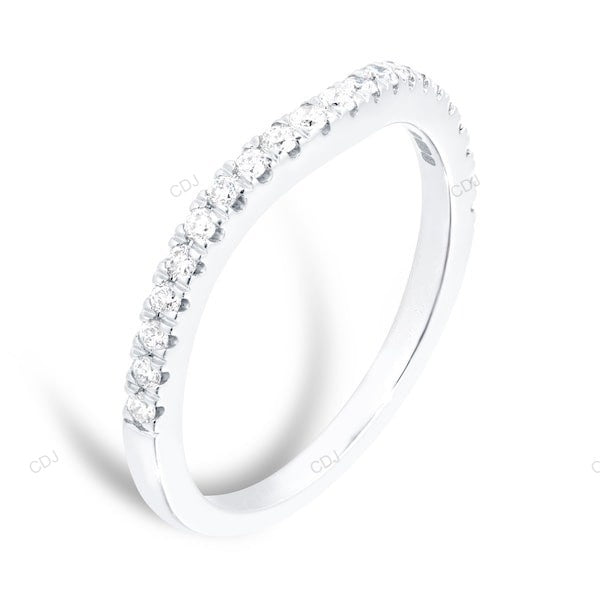 White Gold Lab Created Wedding Band For Every Day