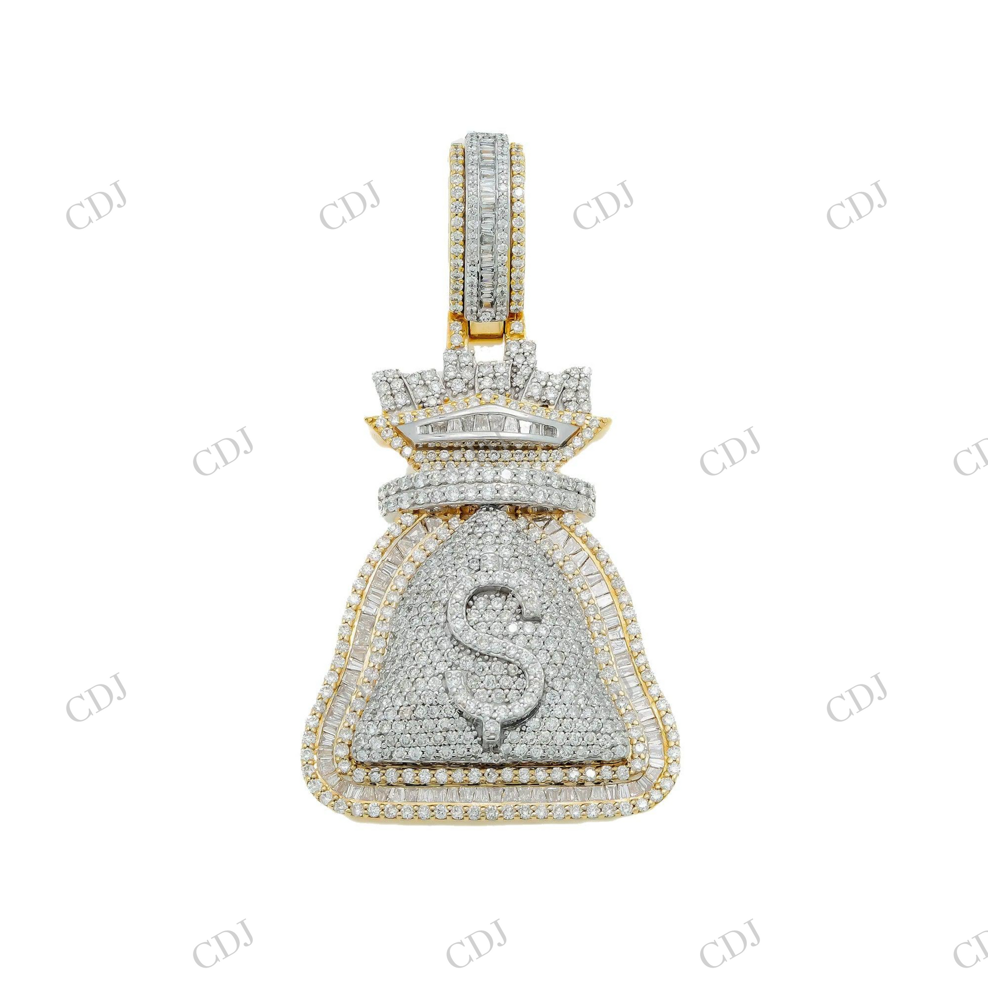 Custom Money Bag 925 Silver Moissanite Pendant Hip Hop Pendent customdiamjewel