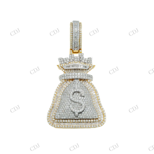 Custom Money Bag 925 Silver Moissanite Pendant Hip Hop Pendent customdiamjewel