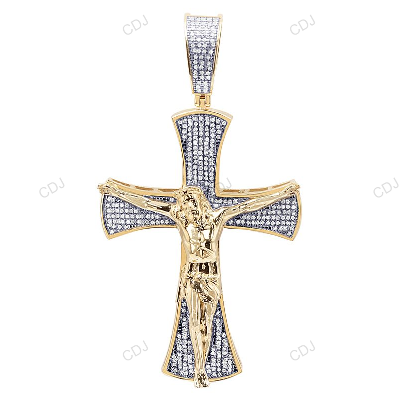 Jesus Crucifix Lab Grown Diamond Gold Wholesale Jesus Pendant hip hop jewelry CustomDiamJewel