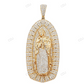 Mother Mary Yellow Gold Iced Out Pendant hip hop jewelry CustomDiamJewel
