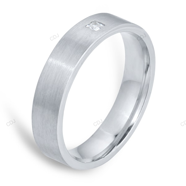 Yellow Gold Flush Setting CVD Diamond Wedding Band